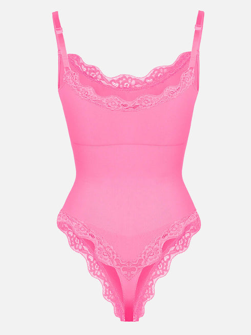 Well-in Vogue Seamless lace Cami Waist Abdomen Shaping Thong Bodysuit
